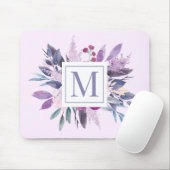 Lila Lilac Floral Blume Custom Monogram Mousepad (Mit Mouse)