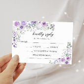 Lila Lilac Floral Bohemisch Wedding RSVP Cards