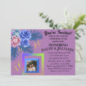 Lila Lilac Floral Boho Moderne trendige Einladung (Stehend Vorderseite)