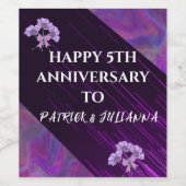 Lila Lilac Floral Boho Moderner Chic Jubiläum Weinetikett (Einzelnes Label)