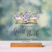 Lila Lilac Floral Book Chapter Bridal Guest Book Acrylschild (Neutral)