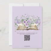 Lila Lilac Floral Book Neues Kapitel Kinderdusche Einladung (Rückseite)
