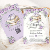 Lila Lilac Floral Book Neues Kapitel Kinderdusche Einladung