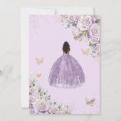 Lila Lilac Floral Brown Princess Quinceanera Einladung (Rückseite)