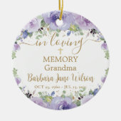 Lila Lilac Floral Love Memory Memorial Foto Keramik Ornament (Vorne)