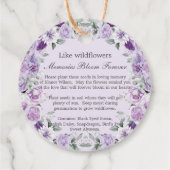 Lila Lilac Floral Memorial Beerdigung Saatgut Pack Geschenkanhänger (Rückseite)