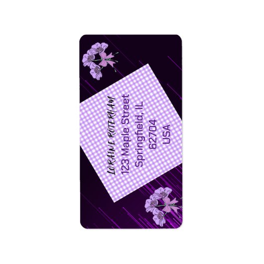 Lila Lilac Floral Muster Rücksendeadresse-Label Adressaufkleber (Vorne)