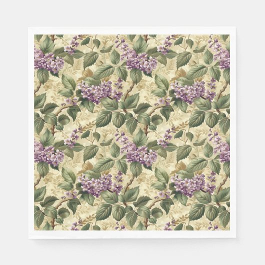 Lila Lilac Floral Party Paper Napkins Tableware Serviette (Vorderseite)