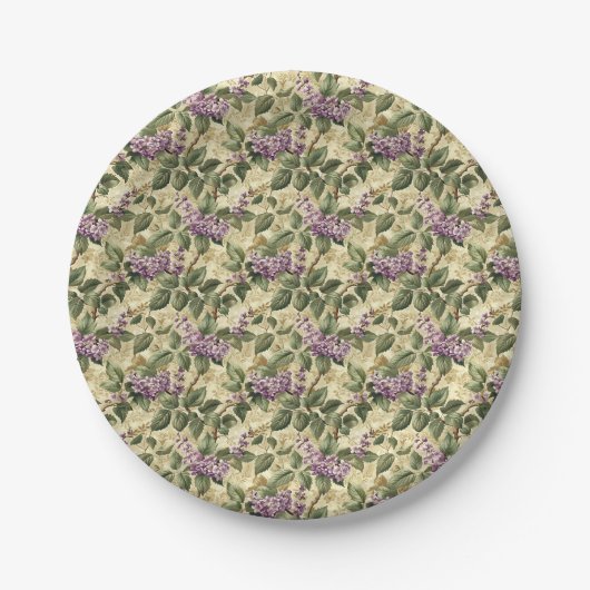Lila Lilac Floral Party Paper Tellers Tableware Pappteller (Vorderseite)
