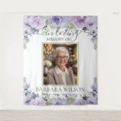 Lila Lilac Floral Picture Foto Beerdigung Gedenkst Wandteppich (Vorderseite)