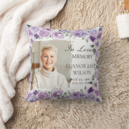 Lila Lilac Floral Picture Funerake Keepake Kissen