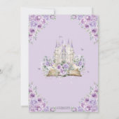 Lila Lilac Floral Princess Castle Storybook Einladung (Rückseite)