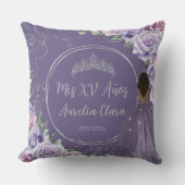 Lila Lilac Floral Princess Quinceañera Keepake Kissen (Vorderseite)