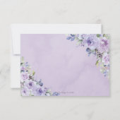 Lila Lilac Floral Quinceañera Gold Crown Tiara RSVP Karte (Rückseite)