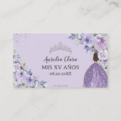 Lila Lilac Floral Quinceañera QR Geschenkregister Begleitkarte (Rückseite)