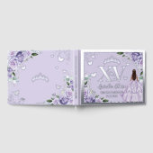 Lila Lilac Floral Quinceañera Quince 15 Silber Gästebuch (Voll)