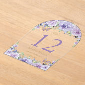 Lila Lilac Floral Quinceañera XV 16 Tischnummer (Ablage )