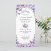 Lila Lilac Floral Quinceñera Orden der Veranstaltu Programm (Stehend Vorderseite)