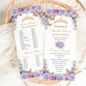 Lila Lilac Floral Quinceñera Orden der Veranstaltu Programm