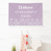 Lila Lilac Floral Rustikale Moderne Hochzeit Banner (InSitu)