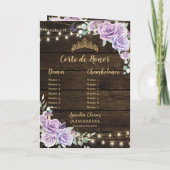 Lila Lilac Floral verzauberter Wald Quinceañera Programm (Rückseite)