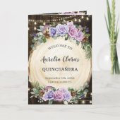 Lila Lilac Floral verzauberter Wald Quinceañera Programm (Vorderseite)