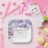 Lila Lilac Floral Watercolor Hochzeit Pappteller (Party)