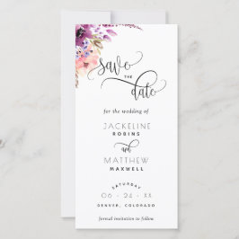 Lila Lilac Floral Wedding Save the Date Lesezeiche