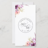 Lila Lilac Floral Wedding Save the Date Lesezeiche (Rückseite)