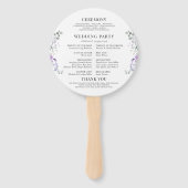 Lila Lilac Floral Wreath-Hochzeitsprogramm Fächer (Rückseite)