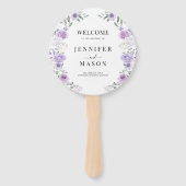 Lila Lilac Floral Wreath-Hochzeitsprogramm Fächer (Vorderseite)
