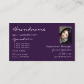 Lila Lilac Glitzer Stars mit Logo und Foto Visitenkarte (Rückseite)