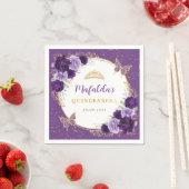 Lila Lilac Gold Blume Quinceanera Geburtstag Serviette (Beispiel)