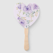 Lila Lilac Gold Floral Bridal Polterabend Fächer (Rückseite)