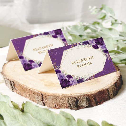 Lila Lilac Gold Rose Tischsitze Platzkarten Tischnummer