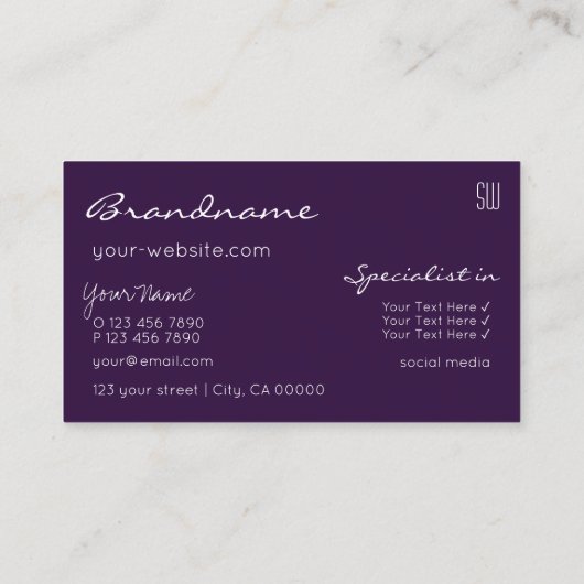 Lila Lilac Gradient Glitzer Stars mit Monogramm Visitenkarte (Rückseite)