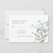 Lila Lilac Greenerity Wedding RSVP Card Karte (Vorderseite)
