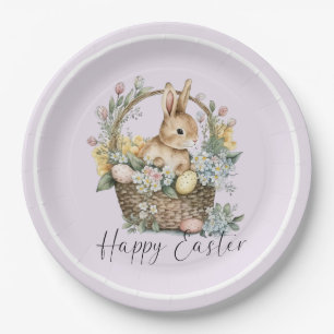 Lila Lilac Happy Oaster Bunny Pappteller
