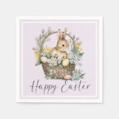 Lila Lilac Happy Oaster Bunny Serviette (Vorderseite)