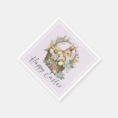 Lila Lilac Happy Oaster Bunny Serviette (Ecke)