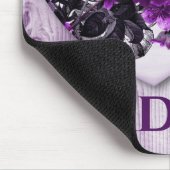 Lila Lilac Herz mit Individuelle Name Mousepad (Ecke)