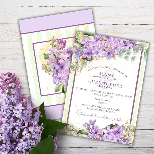 Lila Lilac-Hochzeitseinladung Einladung
