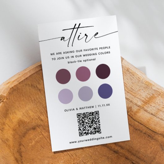Lila Lilac Hochzeitskleid Codelpalette QR Begleitkarte