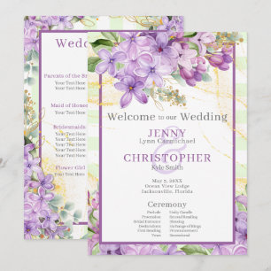 Lila Lilac-Hochzeitsprogramm Programm