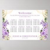 Lila Lilac-Hochzeitstabelle Poster (Vorne)
