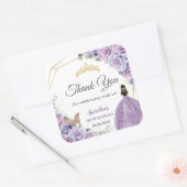 Lila Lilac Lavender Floral Quinceñera Princess Quadratischer Aufkleber (Umschlag)
