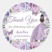 Lila Lilac Lavender Floral Quinceñera Princess Runder Aufkleber (Vorderseite)