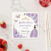 Lila Lilac Lavender Floral Quinceñera Princess Serviette (Beispiel)