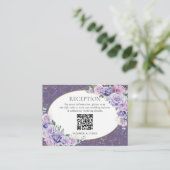 Lila Lilac Lavender Floral Wedding Reception QR Begleitkarte (Stehend Vorderseite)