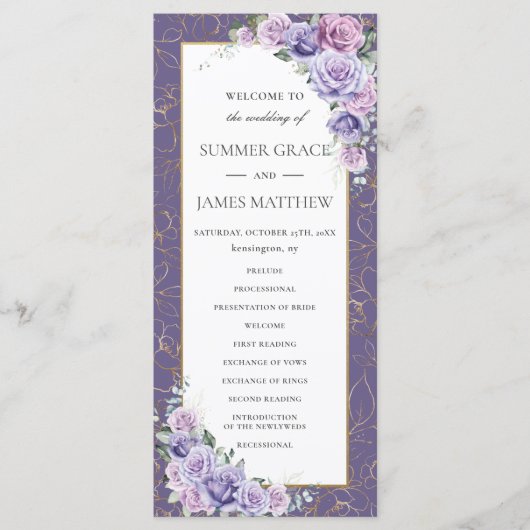 Lila Lilac Lavender Line Kunst, Dichtung und Musik Programm (Vorderseite)